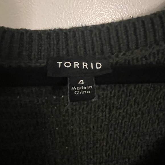 Torrid Ribbed Lace Up Neck Sweater - Picture 4 of 6